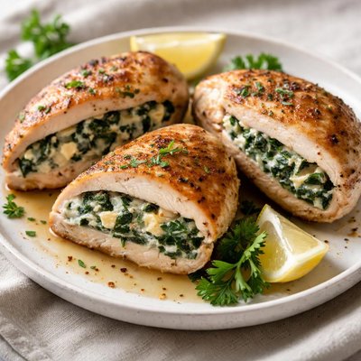 Chicken stuffed with spinach