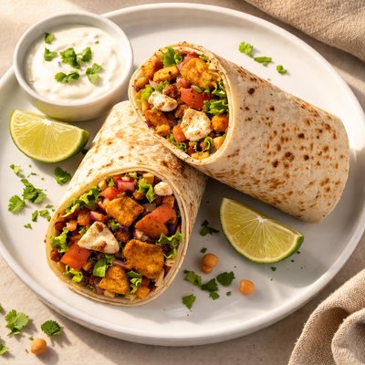 Chicken tandoori and sweet potato wrap