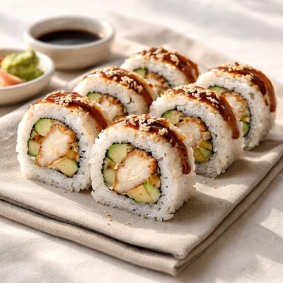 Chicken tempura sushi