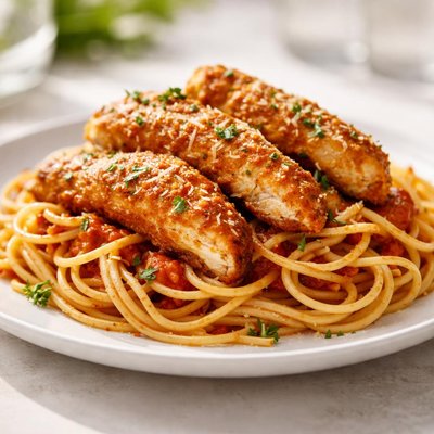 Chicken tender spagahetti