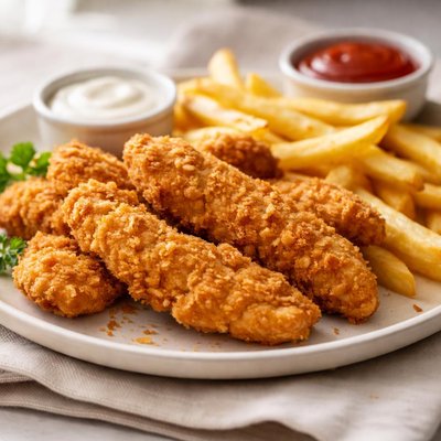Chicken tenders and chips