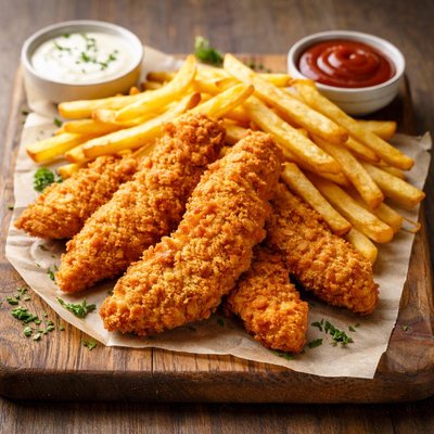 Chicken tenders and fries