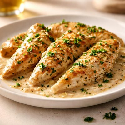 Chicken tenders in cream sauce