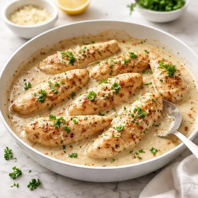 Chicken tenders in lightcream