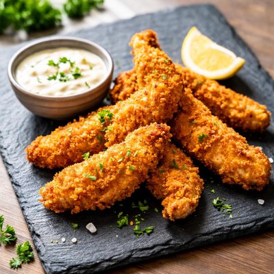 Chicken tenders with sauce