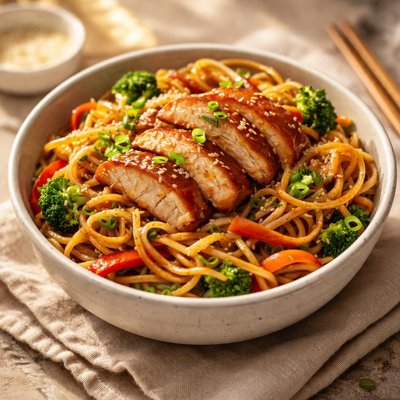 Chicken teriyaki noodles