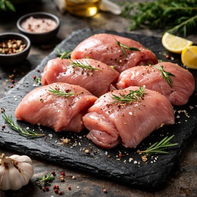 Chicken thigh boneless skin less