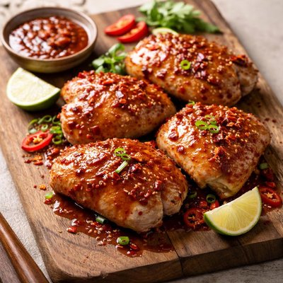 Chicken thigh in chilli sauce