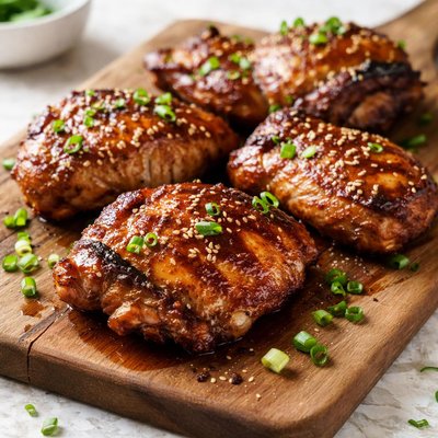 Chicken thigh marinated in coconut aminos