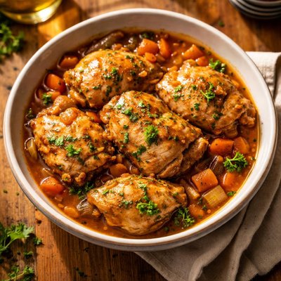 Chicken thigh skinless stewed