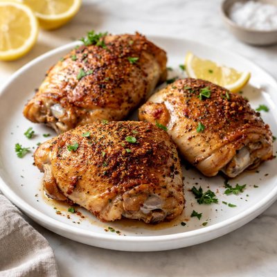 Chicken thigh with bone and skin