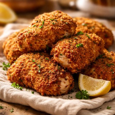 Chicken thighs breaded