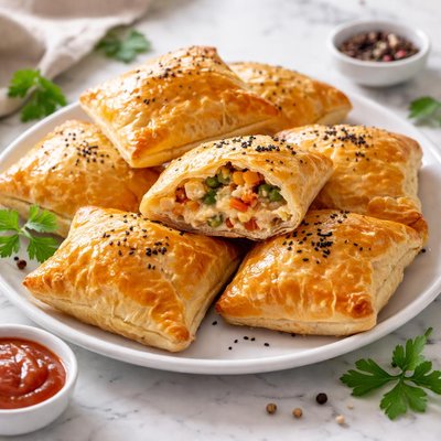 Chicken vegetable puff