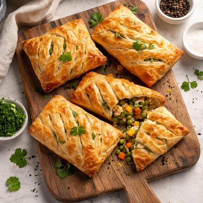 Chicken vegetable puff pastry