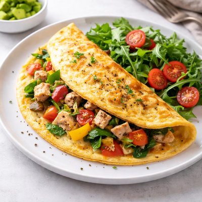 Chicken vegitable omelet
