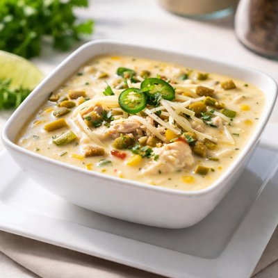Chicken white cheddar poblano soup