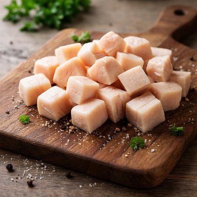 Chicken white meat cubes