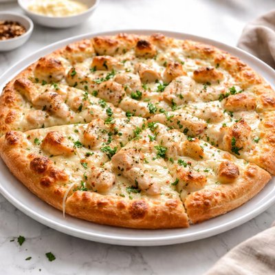 Chicken white pizza