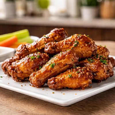 Chicken wings cooked