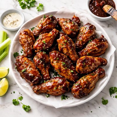 Chicken wings with bbq sauce