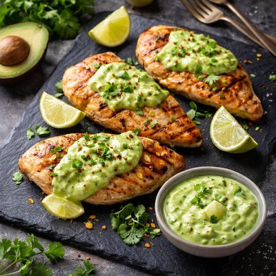 Chicken with avocado sauce