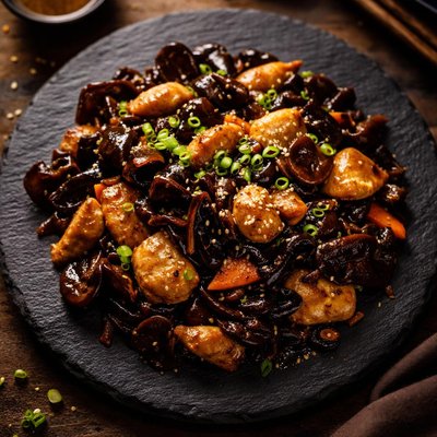 Chicken with black fungus