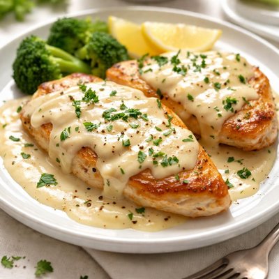 Chicken with cheese sauce