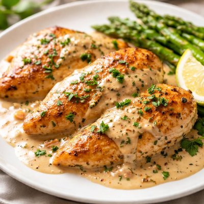 Chicken with cream sauce