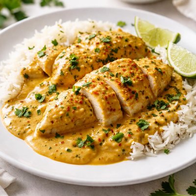 Chicken with curry sauce