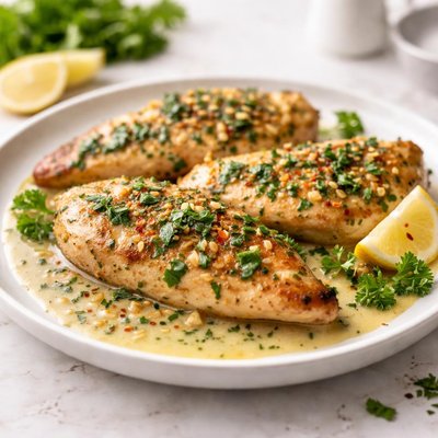 Chicken with garlic herb sauce