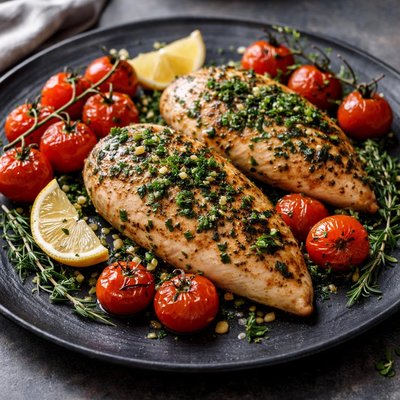 Chicken with herbs and tomatoes