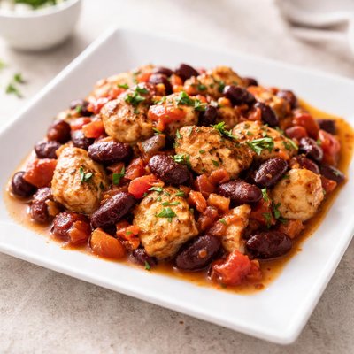 Chicken with kidney beans