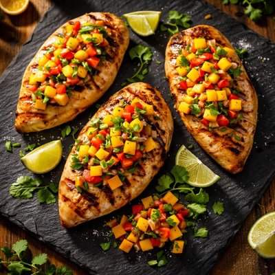 Chicken with mango salsa