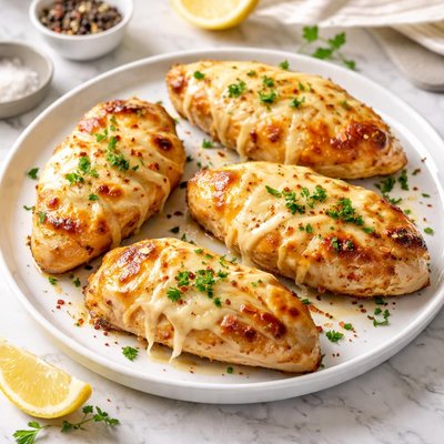 Chicken with melted cheese