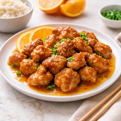 Chicken with orange chicken sauce