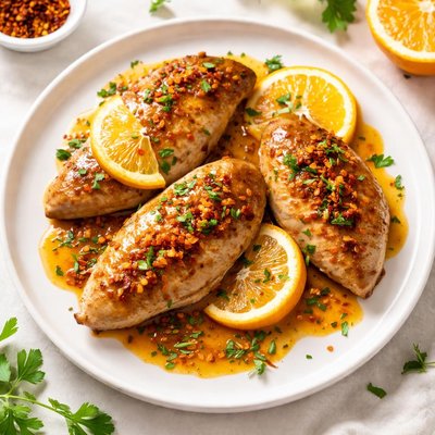 Chicken with orange sauce