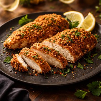 Chicken with panko crust
