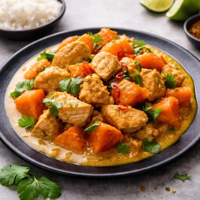 Chicken with papaya curry
