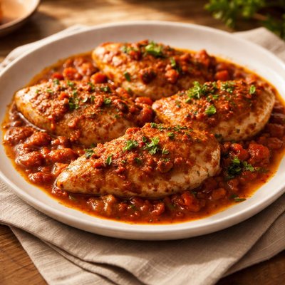 Chicken with paprika tomato sauce