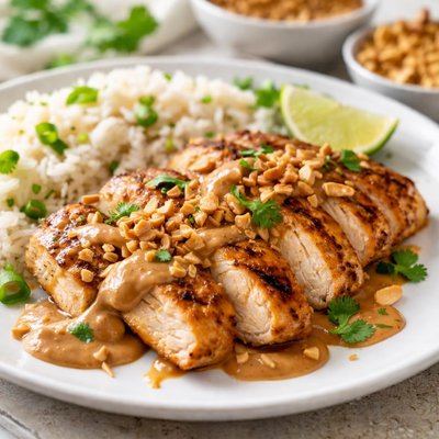 Chicken with peanut sauce