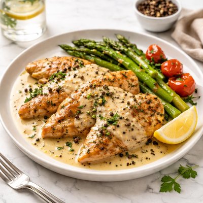 Chicken with pepper sauce