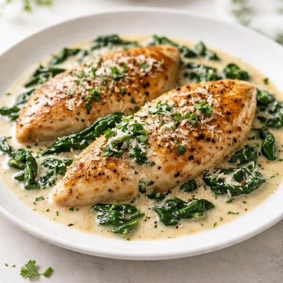 Chicken with spinach
