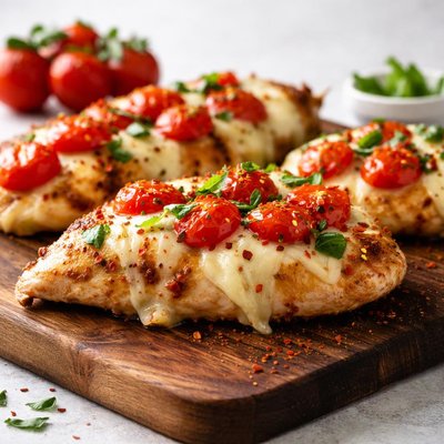 Chicken with tomatoes and cheese