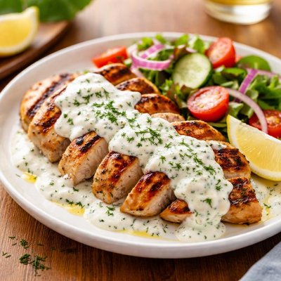 Chicken with tzatziki sauce
