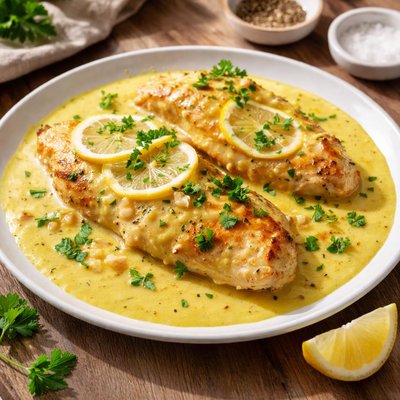 Chicken with yellow sauce