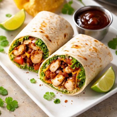 Chicken wrap with bbq sauce