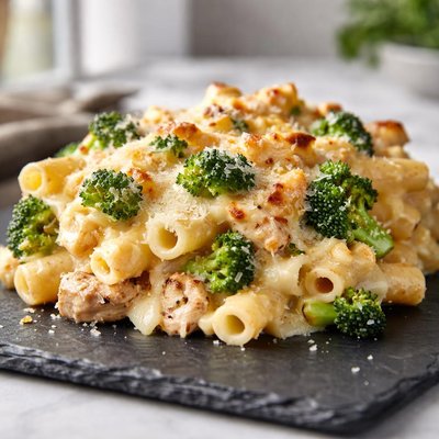 Chicken ziti broccoli bake