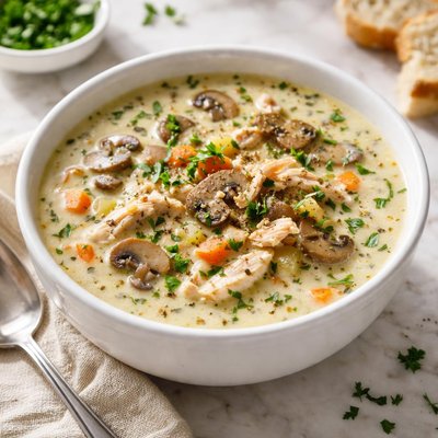 Chickenand mushroom soup