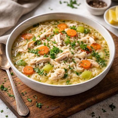 Chickens soup with white rice