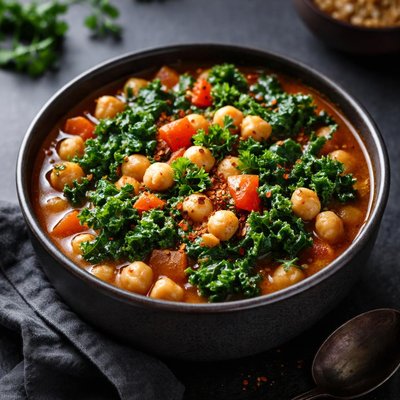 Chickpea and kale stew